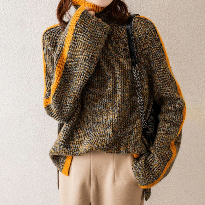 Comfortable and Warm Women's Turtleneck Sweater - Tessa