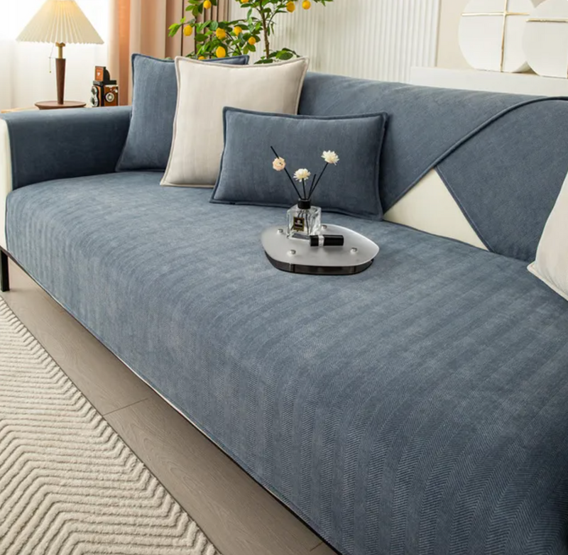 Chenille bank protector with herringbone texture – VeluraShield