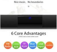 Sistema de altavoces estéreo de barra de sonido Bluetooth inalámbrico con FM y USB – CineWave
