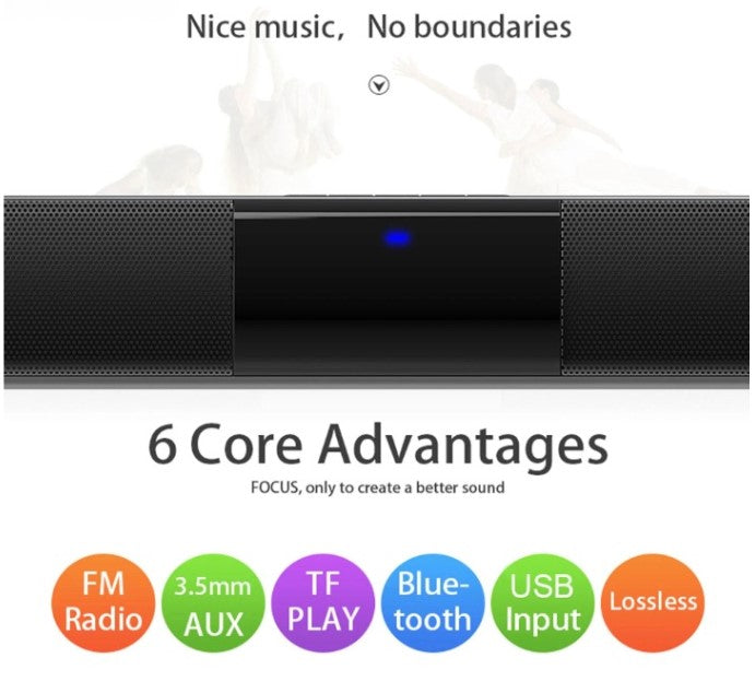 Sistema de altavoces estéreo de barra de sonido Bluetooth inalámbrico con FM y USB – CineWave