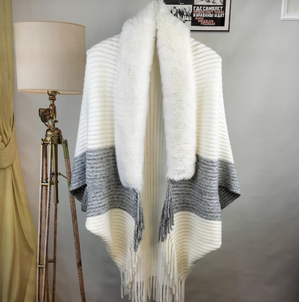 Damevest Louise – Med luksuriøs kunstpelskrage | One size