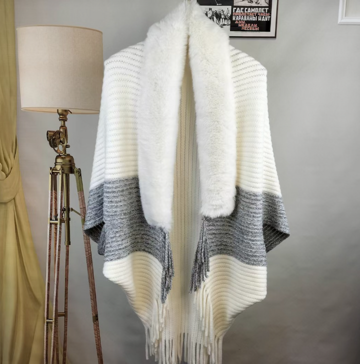 Damevest Louise – Med luksuriøs kunstpelskrage | One size