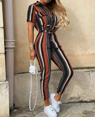 Trendiger Retro-Jumpsuit mit Knopfleiste – Velia