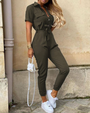 Trendiger Retro-Jumpsuit mit Knopfleiste – Velia