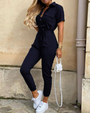 Trendiger Retro-Jumpsuit mit Knopfleiste – Velia
