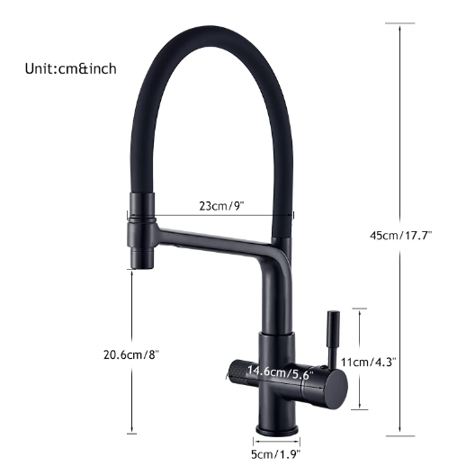 Grifo de cocina con doble salida y filtración de agua – PureFlow Duo