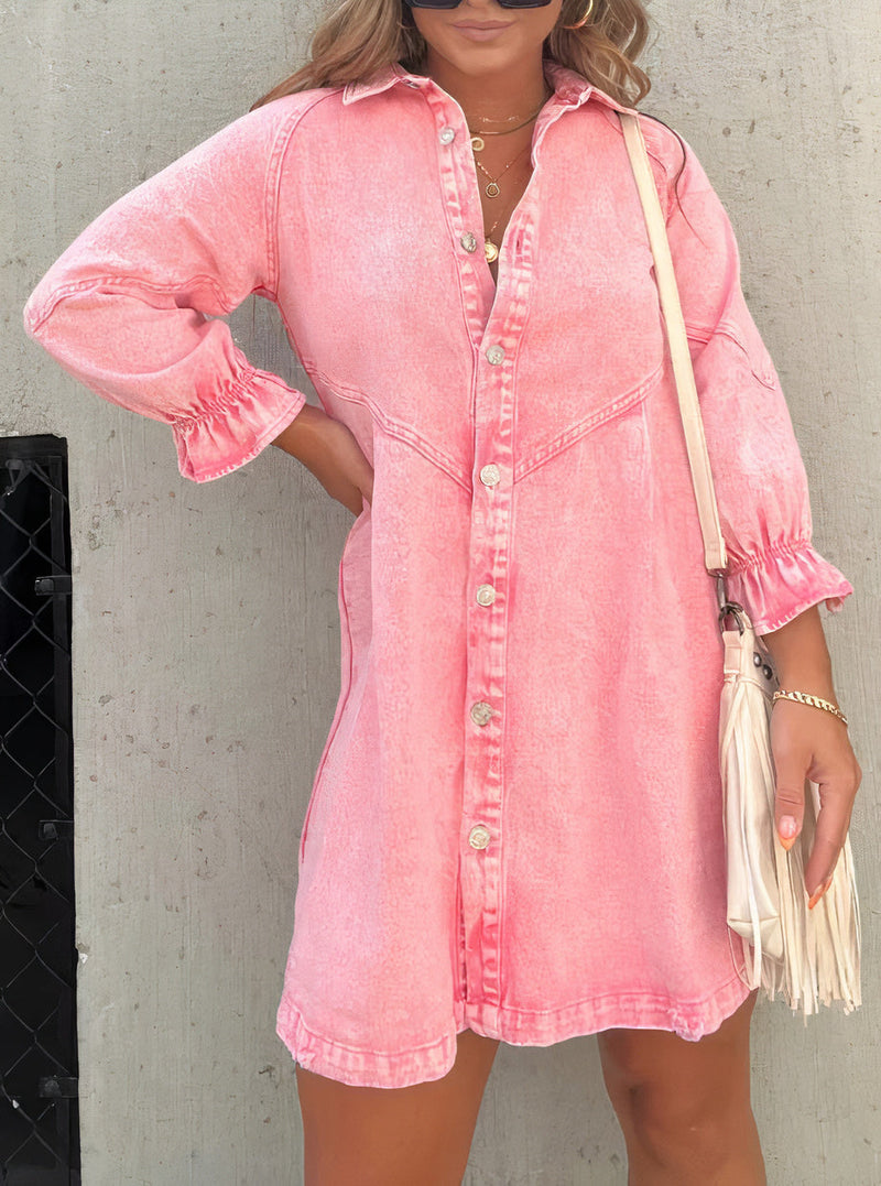 Denim dress with long sleeves – Noor