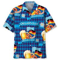 Hawaiian Shirt with Beer & Pretzel Pattern – Party Mood Oktoberfest 2025