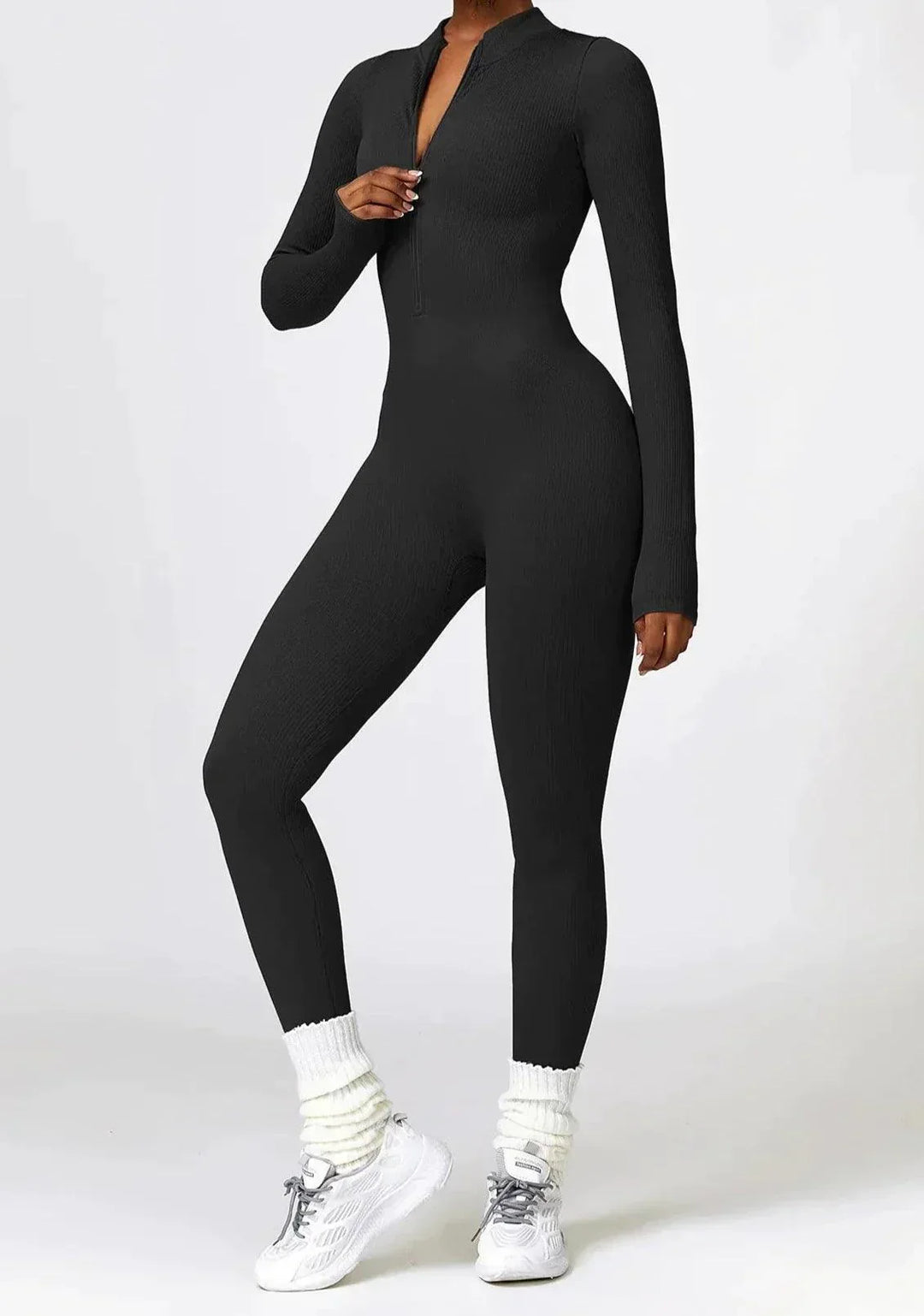 Luxurious full-body romper with long sleeves - Lisa