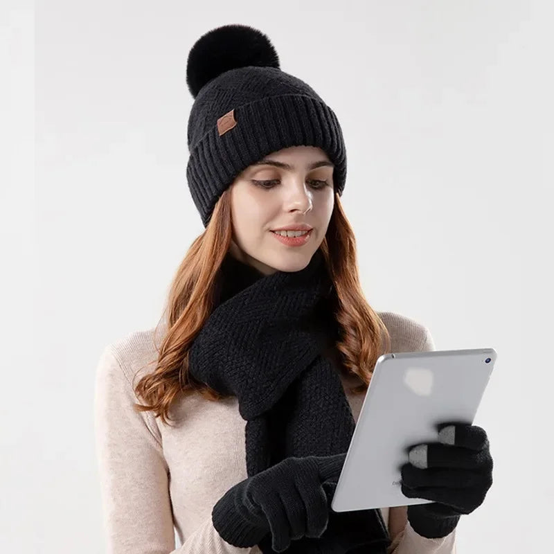 Trendy dame vinter beanie sæt - Lara