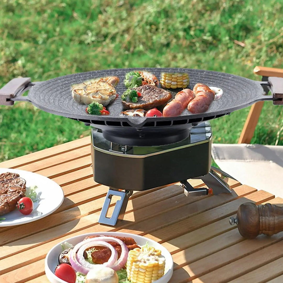 Portable Aluminum Grill Pan with Handles for Camping & BBQ – Arlo