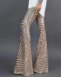 Sparkling women's flared pants with wide legs – Zarah