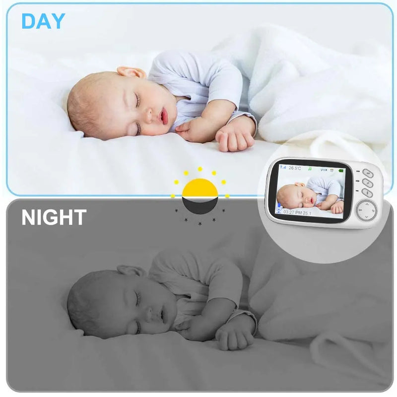 3,5-Zoll Video-Babyphone mit Nachtsicht, Temperaturanzeige und Gegensprechanlage