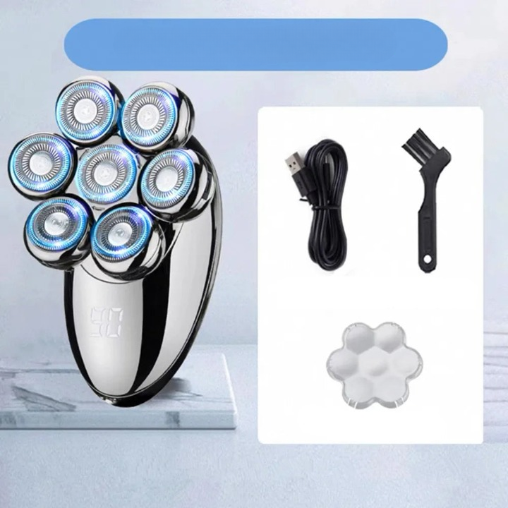 7D Floating Electric Shaver with 5-in-1 Grooming Kit and Waterproof Design – FlexEdge