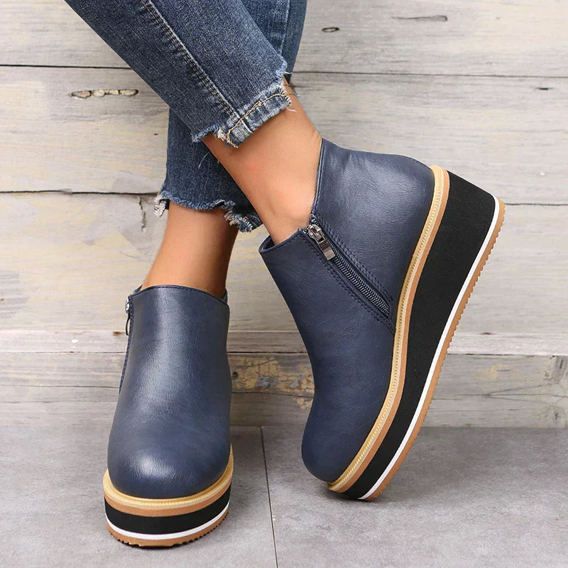 Stylish Autumn Wedge Heel Boots – Mila