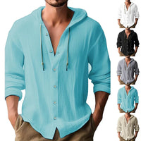 Camisa con capucha de lino transpirable y ligera para hombre – Malik