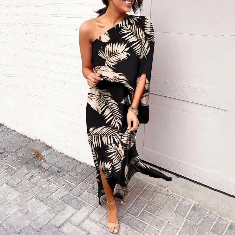 Dress with Diagonal Shoulder Seam - Mila