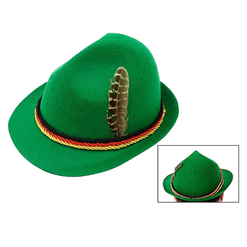 Bavarian Felt Hat with Feather (Unisex) – Traditional Hat Oktoberfest 2025
