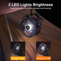 Camping fan with 20000mAh battery, LED light & remote control – WindMate
