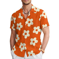 Men's summer shirt with floral pattern and notch collar – Elian