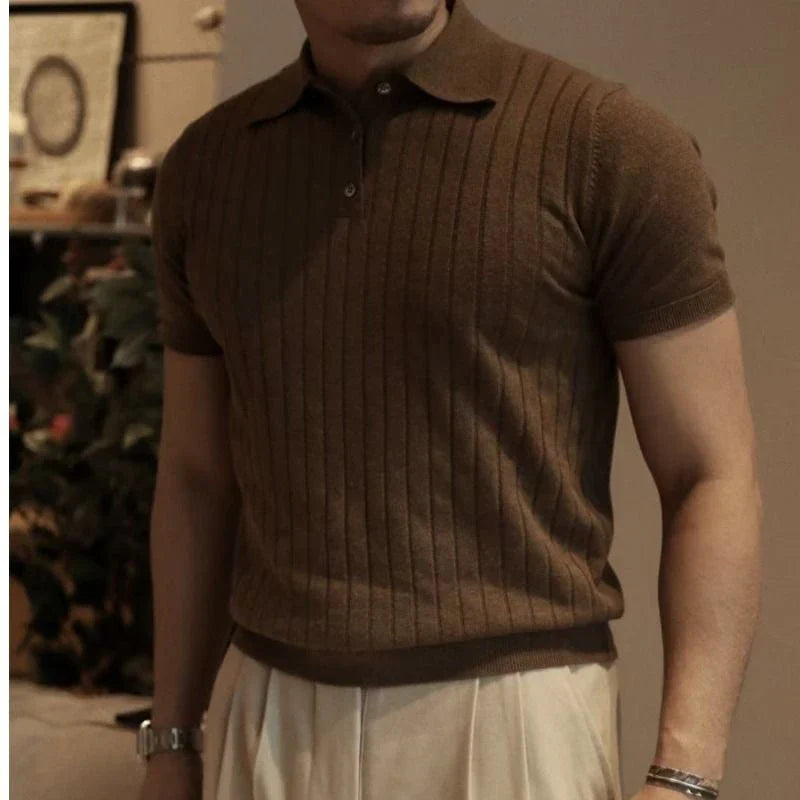 Slim fit herrepoloshirt med glidelås – Fabrizio