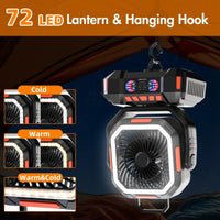 Rechargeable Camping Fan with 40000mAh Battery and LED Lamp – F22