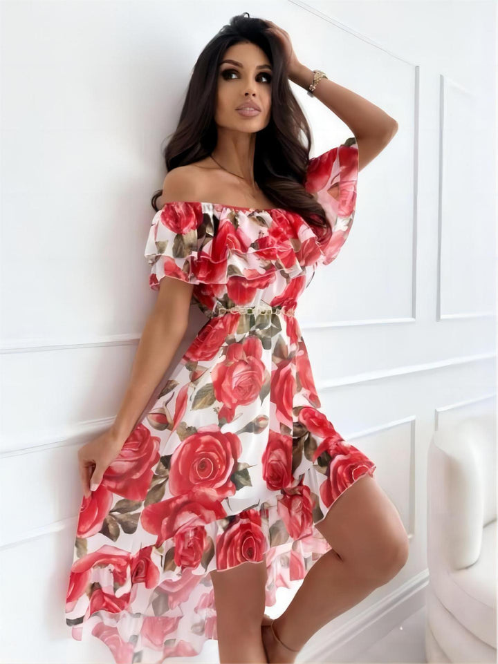 Off-Shoulder Mini Dress with Ruffles – Lina