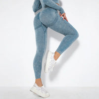 Conjunto de yoga para mujer sin costuras con top corto - Nova