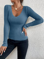 Strickpullover mit V-Ausschnitt aus Feinstrick – Lenora