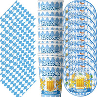 Disposable party tableware set in Oktoberfest design (60-piece) – Welcome Set Oktoberfest 2025