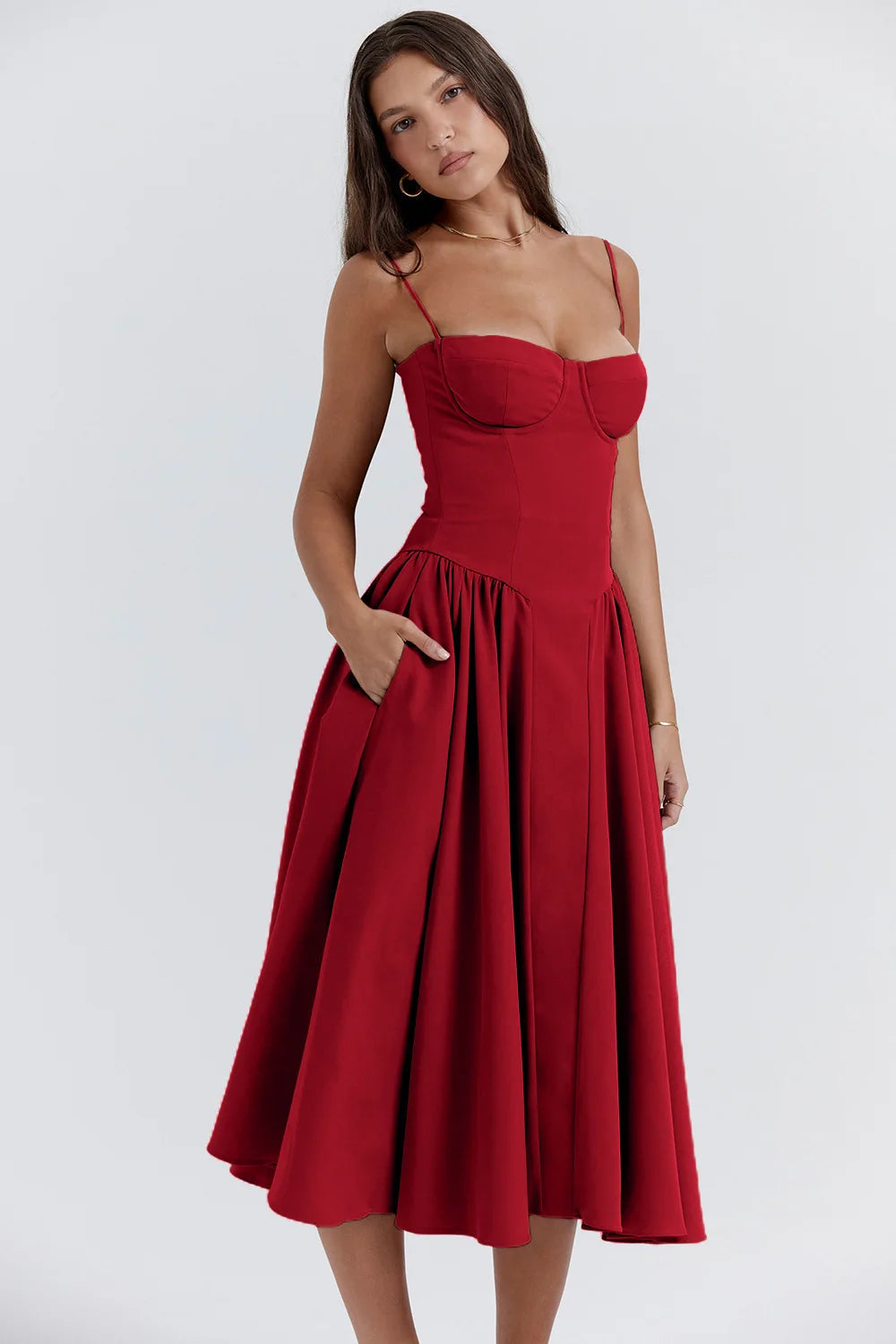 Summer dress with sweetheart neckline – Elvira