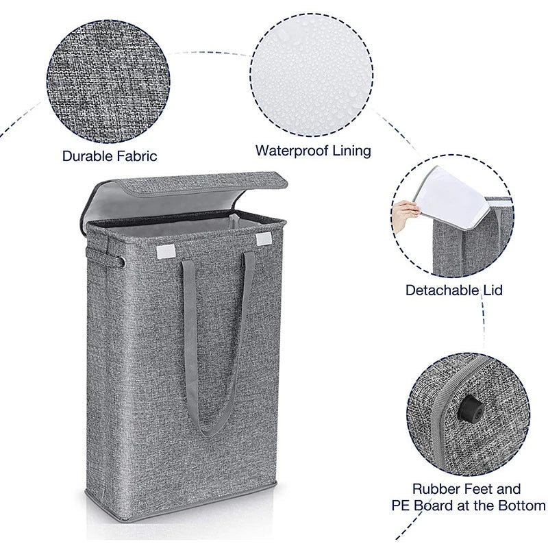 45L Slim Laundry Basket with Lid – Neris