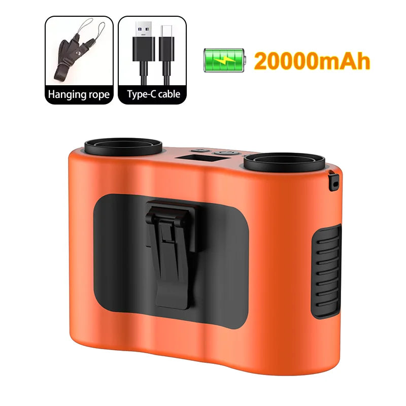 Portable Waist Clip Fan with Two Air Outlets and 20,000mAh Battery – BreezeMate