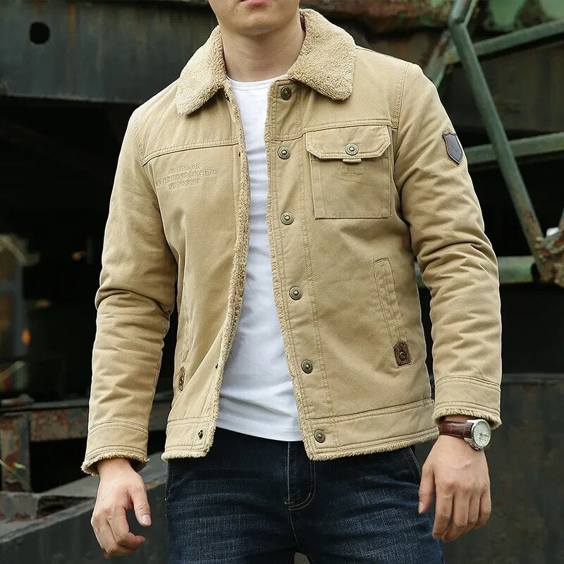 Cool men's jacket with fur collar – Lars