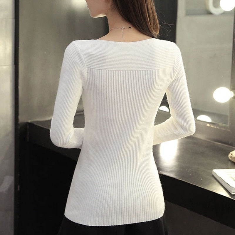 Women's knitted sweater with boat neckline – Maris