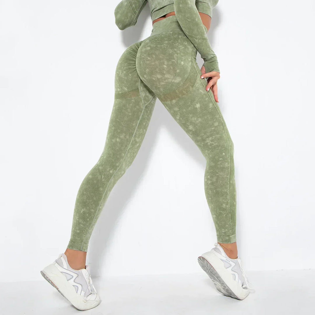 Conjunto de yoga para mujer sin costuras con top corto - Nova