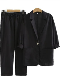 Luftig y Estiloso Conjunto de Dos Piezas con Chaqueta y Pantalón Recto para Mujer – Sorella