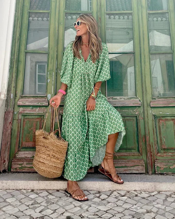 Boho summer dress in Ibiza style with loose fit – Elira