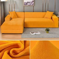 Stretch velour sofa cover with luxurious finish – Sofina