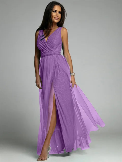 Stylish V-Neck Dress - Mindy