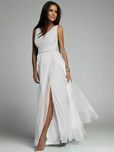 Stylish V-Neck Dress - Mindy