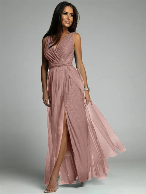 Stylish V-Neck Dress - Mindy