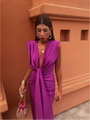 Trendy Abendkleid mit tiefem V-Ausschnitt & tailliertem Schnitt – Malina
