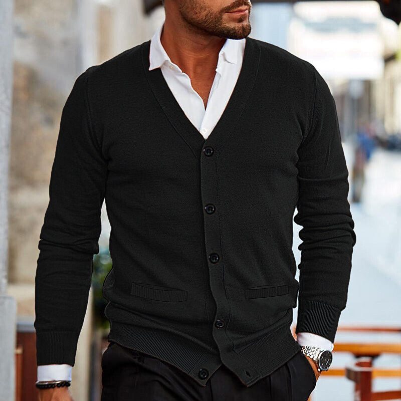 Stylish men's vest with V-neck and button placket - Lucas