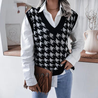 Women's Checked Knitted Vest Top – Yara