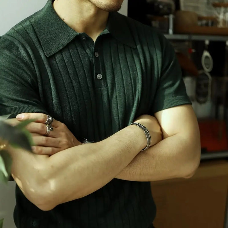 Slim fit herrepoloshirt med glidelås – Fabrizio