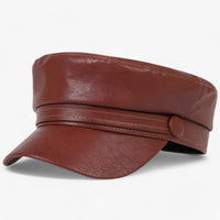 Octagonal Women's Newsboy Cap made of PU Leather – Valence