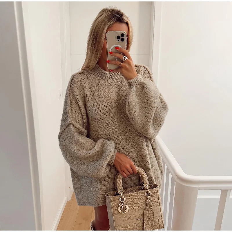 Oversized strikket damepullover - Mia