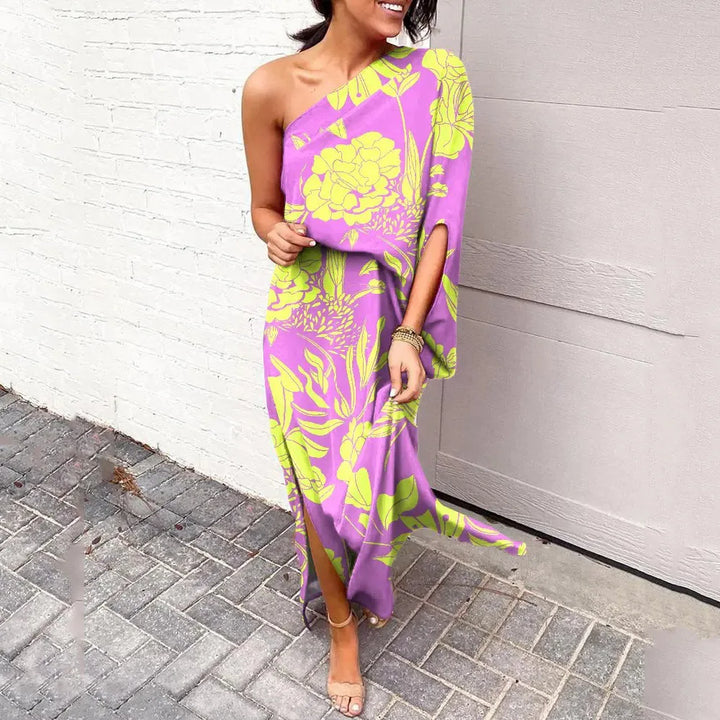 Dress with Diagonal Shoulder Seam - Mila
