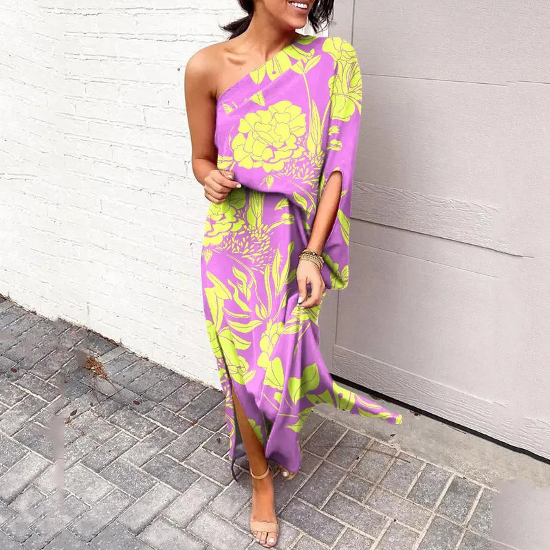 Dress with Diagonal Shoulder Seam - Mila